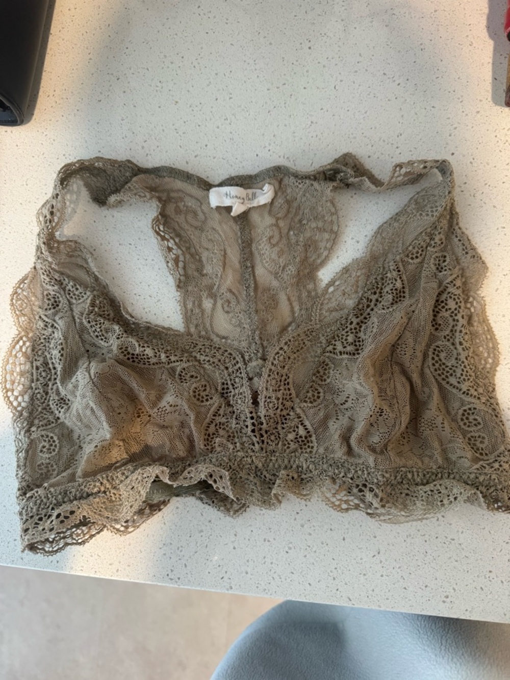 Honey Belle Lace Bralette in Taupe